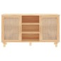 vidaXL Sideboard Braun 105x30x60 cm Massivholz Kiefer und Natur-Rattan vidaXL Sideboard Braun 105x30x60 cm Massivholz Kiefer und Natur-Rattan