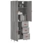 Highboard Grau Sonoma 69,5x34x180 cm Holzwerkstoff Highboard Grau Sonoma 69,5x34x180 cm Holzwerkstoff