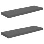 vidaXL Schwebende Wandregale 2 Stk. Hochglanz-Grau 80x23,5x3,8cm MDF vidaXL Schwebende Wandregale 2 Stk. Hochglanz-Grau 80x23,5x3,8cm MDF
