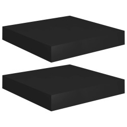 vidaXL Schweberegale 2 Stk. Schwarz 23x23,5x3,8 cm MDF