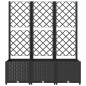 vidaXL Pflanzkübel mit Spalier Schwarz 120x40x136 cm PP vidaXL Pflanzkübel mit Spalier Schwarz 120x40x136 cm PP