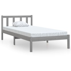 vidaXL Massivholzbett Grau Kiefer 90x200 cm