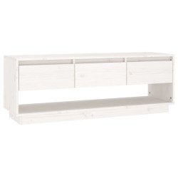 vidaXL TV-Schrank Weiß 110,5x34x40 cm Massivholz Kiefer