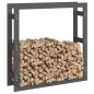 vidaXL Kaminholzregal Grau 100x25x100 cm Massivholz Kiefer vidaXL Kaminholzregal Grau 100x25x100 cm Massivholz Kiefer