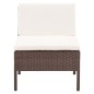 5-tlg. Garten-Sofagarnitur mit Auflagen Poly Rattan Braun 5-tlg. Garten-Sofagarnitur mit Auflagen Poly Rattan Braun