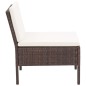 5-tlg. Garten-Sofagarnitur mit Auflagen Poly Rattan Braun 5-tlg. Garten-Sofagarnitur mit Auflagen Poly Rattan Braun