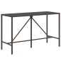 vidaXL Bartisch mit Glasplatte Braun 180x70x110 cm Poly Rattan vidaXL Bartisch mit Glasplatte Braun 180x70x110 cm Poly Rattan