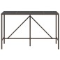 vidaXL Bartisch mit Glasplatte Braun 180x70x110 cm Poly Rattan vidaXL Bartisch mit Glasplatte Braun 180x70x110 cm Poly Rattan