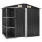 vidaXL Gartenhaus mit Regal Anthrazit 205x130x183 cm Eisen vidaXL Gartenhaus mit Regal Anthrazit 205x130x183 cm Eisen