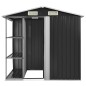 vidaXL Gartenhaus mit Regal Anthrazit 205x130x183 cm Eisen vidaXL Gartenhaus mit Regal Anthrazit 205x130x183 cm Eisen
