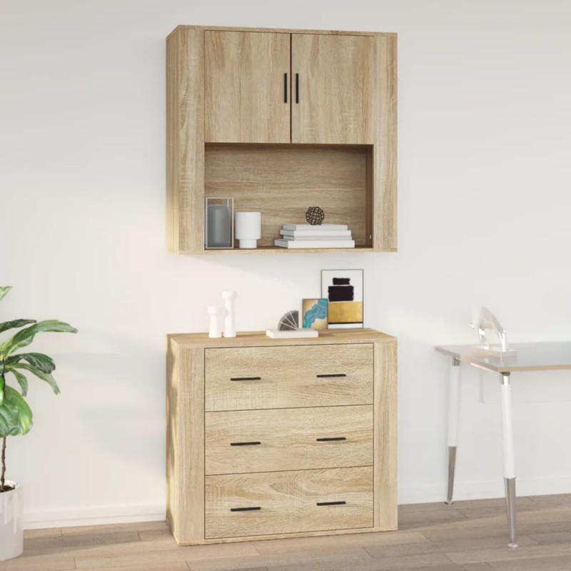 vidaXL Wandschrank Sonoma-Eiche 80x33x80 cm Holzwerkstoff vidaXL Wandschrank Sonoma-Eiche 80x33x80 cm Holzwerkstoff
