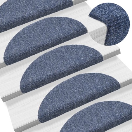vidaXL 15 Stk. Selbstklebende Treppenmatten Nadelvlies 56x17x3cm Blau