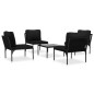 5-tlg. Garten-Lounge-Set mit Auflagen Schwarz PVC 5-tlg. Garten-Lounge-Set mit Auflagen Schwarz PVC