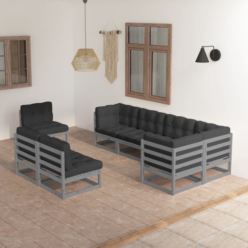 vidaXL 8-tlg. Garten-Lounge-Set mit Kissen Kiefer Massivholz vidaXL 8-tlg. Garten-Lounge-Set mit Kissen Kiefer Massivholz