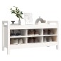 vidaXL Flurbank Weiß 110x40x60 cm Massivholz Kiefer vidaXL Flurbank Weiß 110x40x60 cm Massivholz Kiefer