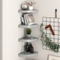 vidaXL Eck-Schweberegale 4 Stk. Grau 25x25x3,8 cm MDF vidaXL Eck-Schweberegale 4 Stk. Grau 25x25x3,8 cm MDF