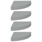 vidaXL Eck-Schweberegale 4 Stk. Grau 25x25x3,8 cm MDF vidaXL Eck-Schweberegale 4 Stk. Grau 25x25x3,8 cm MDF