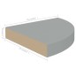 vidaXL Eck-Schweberegale 4 Stk. Grau 25x25x3,8 cm MDF vidaXL Eck-Schweberegale 4 Stk. Grau 25x25x3,8 cm MDF