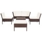 6-tlg. Garten-Lounge-Set mit Auflagen Poly Rattan Braun 6-tlg. Garten-Lounge-Set mit Auflagen Poly Rattan Braun
