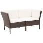 6-tlg. Garten-Lounge-Set mit Auflagen Poly Rattan Braun 6-tlg. Garten-Lounge-Set mit Auflagen Poly Rattan Braun