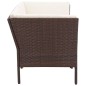 6-tlg. Garten-Lounge-Set mit Auflagen Poly Rattan Braun 6-tlg. Garten-Lounge-Set mit Auflagen Poly Rattan Braun