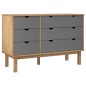 vidaXL Schubladenschrank OTTA Braun & Grau 111x43x73,5 cm Massivholz vidaXL Schubladenschrank OTTA Braun & Grau 111x43x73,5 cm Massivholz