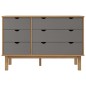 vidaXL Schubladenschrank OTTA Braun & Grau 111x43x73,5 cm Massivholz vidaXL Schubladenschrank OTTA Braun & Grau 111x43x73,5 cm Massivholz