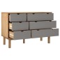 vidaXL Schubladenschrank OTTA Braun & Grau 111x43x73,5 cm Massivholz vidaXL Schubladenschrank OTTA Braun & Grau 111x43x73,5 cm Massivholz