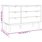 vidaXL Schubladenschrank OTTA Braun & Grau 111x43x73,5 cm Massivholz vidaXL Schubladenschrank OTTA Braun & Grau 111x43x73,5 cm Massivholz