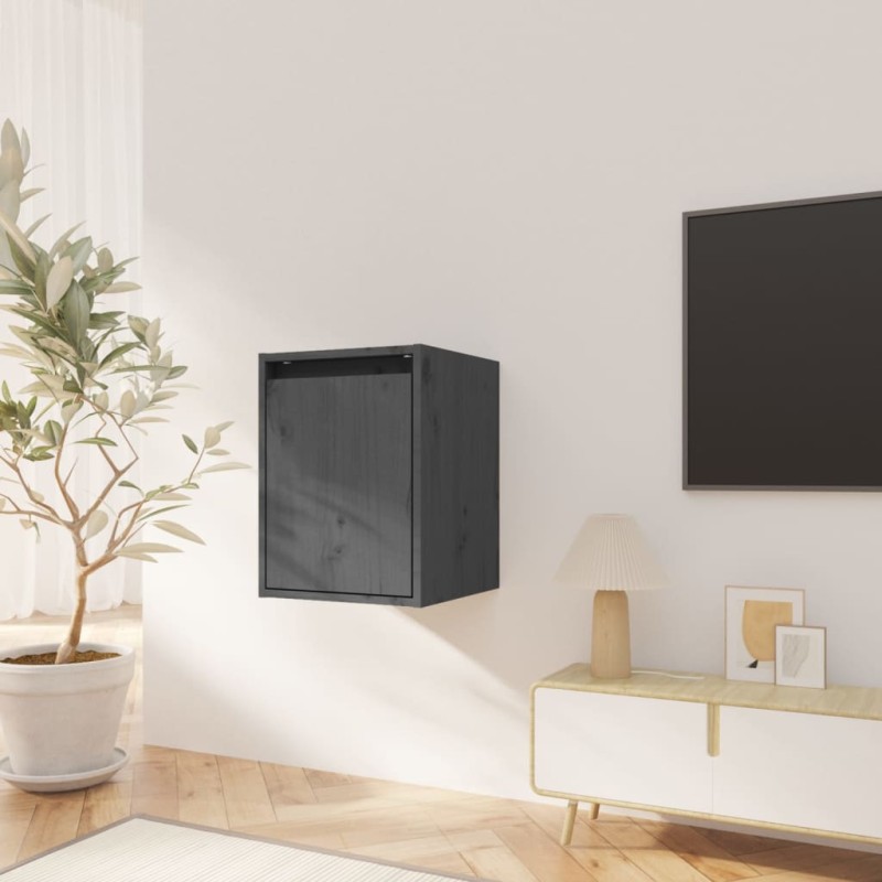 vidaXL Wandschrank Grau 30x30x40 cm Massivholz Kiefer vidaXL Wandschrank Grau 30x30x40 cm Massivholz Kiefer