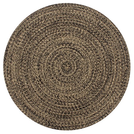 vidaXL Teppich Handgefertigt Jute Schwarz und Natur 90 cm