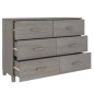 vidaXL Sideboard HAMAR Hellgrau 113x40x80 cm Massivholz Kiefer vidaXL Sideboard HAMAR Hellgrau 113x40x80 cm Massivholz Kiefer