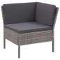 6-tlg. Garten-Sofagarnitur mit Auflagen Poly Rattan Grau 6-tlg. Garten-Sofagarnitur mit Auflagen Poly Rattan Grau