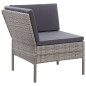 6-tlg. Garten-Sofagarnitur mit Auflagen Poly Rattan Grau 6-tlg. Garten-Sofagarnitur mit Auflagen Poly Rattan Grau