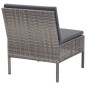 6-tlg. Garten-Sofagarnitur mit Auflagen Poly Rattan Grau 6-tlg. Garten-Sofagarnitur mit Auflagen Poly Rattan Grau