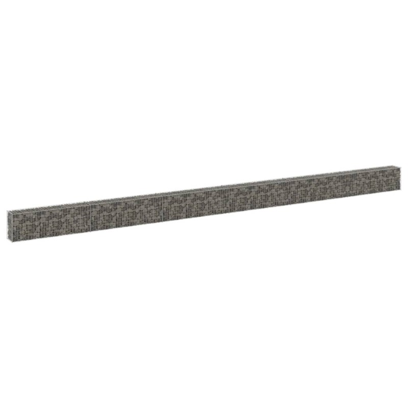 vidaXL Gabionenwand mit Abdeckung Verzinkter Stahl 900x30x50 cm vidaXL Gabionenwand mit Abdeckung Verzinkter Stahl 900x30x50 cm