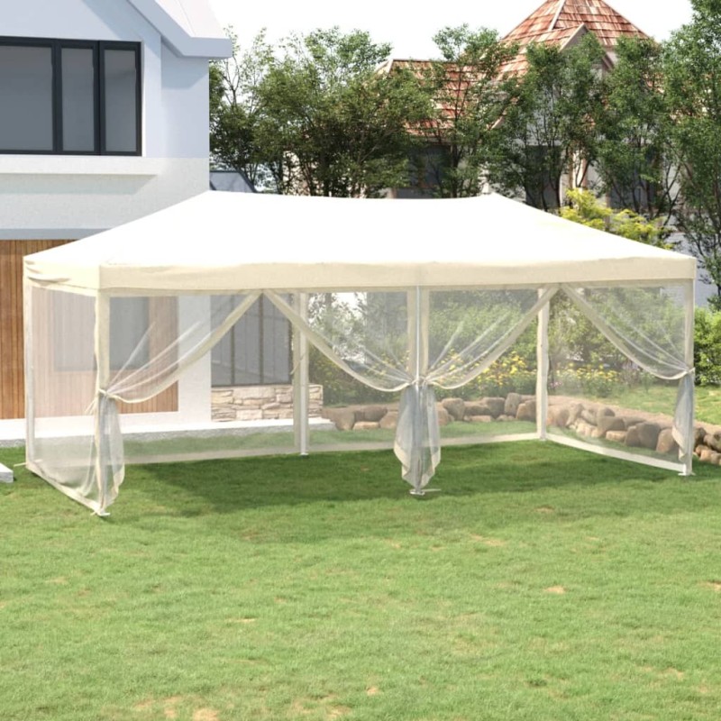 vidaXL Partyzelt Faltbar mit Seitenwänden Creme 3x6 m vidaXL Partyzelt Faltbar mit Seitenwänden Creme 3x6 m