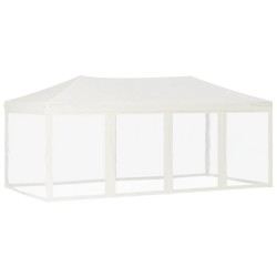 vidaXL Partyzelt Faltbar mit Seitenwänden Creme 3x6 m