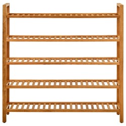 vidaXL Schuhregal mit 5 Etagen 100x27x100 cm Massivholz Eiche