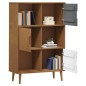 vidaXL Bücherregal MOLDE Braun 90x35x133,5 cm Massivholz Kiefer vidaXL Bücherregal MOLDE Braun 90x35x133,5 cm Massivholz Kiefer