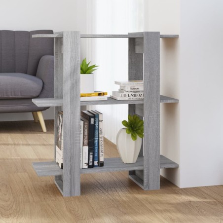 vidaXL Bücherregal/Raumteiler Grau Sonoma 80x30x87 cm