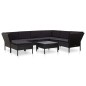 8-tlg. Garten-Lounge-Set mit Auflagen Poly Rattan Schwarz 8-tlg. Garten-Lounge-Set mit Auflagen Poly Rattan Schwarz
