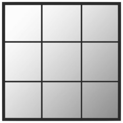 vidaXL Wandspiegel Schwarz 60x60 cm Metall