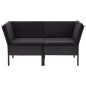 8-tlg. Garten-Lounge-Set mit Auflagen Poly Rattan Schwarz 8-tlg. Garten-Lounge-Set mit Auflagen Poly Rattan Schwarz