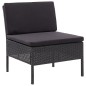 8-tlg. Garten-Lounge-Set mit Auflagen Poly Rattan Schwarz 8-tlg. Garten-Lounge-Set mit Auflagen Poly Rattan Schwarz