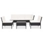 6-tlg. Garten-Lounge-Set mit Auflagen Poly Rattan Schwarz 6-tlg. Garten-Lounge-Set mit Auflagen Poly Rattan Schwarz