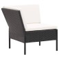 6-tlg. Garten-Lounge-Set mit Auflagen Poly Rattan Schwarz 6-tlg. Garten-Lounge-Set mit Auflagen Poly Rattan Schwarz