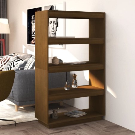 vidaXL Bücherregal/Raumteiler Honigbraun 80x35x135cm Massivholz Kiefer