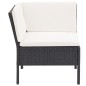 6-tlg. Garten-Lounge-Set mit Auflagen Poly Rattan Schwarz 6-tlg. Garten-Lounge-Set mit Auflagen Poly Rattan Schwarz