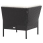 6-tlg. Garten-Lounge-Set mit Auflagen Poly Rattan Schwarz 6-tlg. Garten-Lounge-Set mit Auflagen Poly Rattan Schwarz